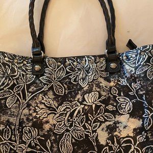 Patricia Nash Black/Silver Rose Bag.